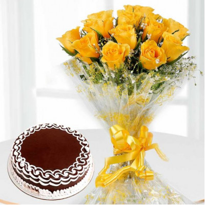 Beyond Perfect – Yellow Roses & Chocolate Cake