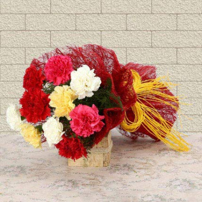 Multi-colored Carnation Bouquet