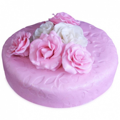 Valentine Pink Rose Cake